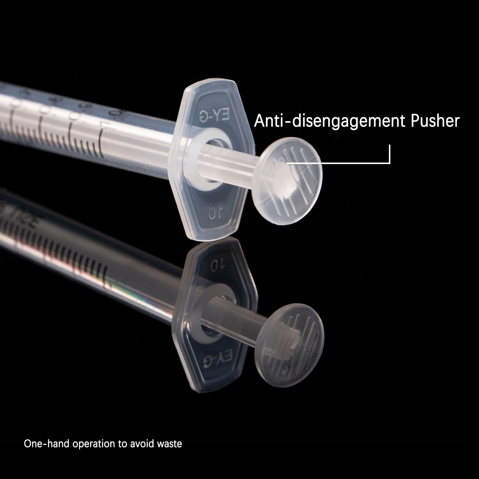 Dfpty Luer lock syringe offers a secure connection for handling.