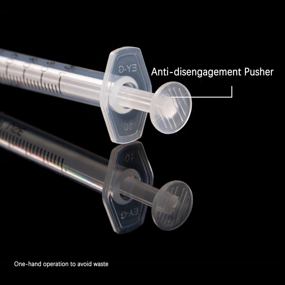 Dfpty Luer lock syringe offers a secure connection for handling.