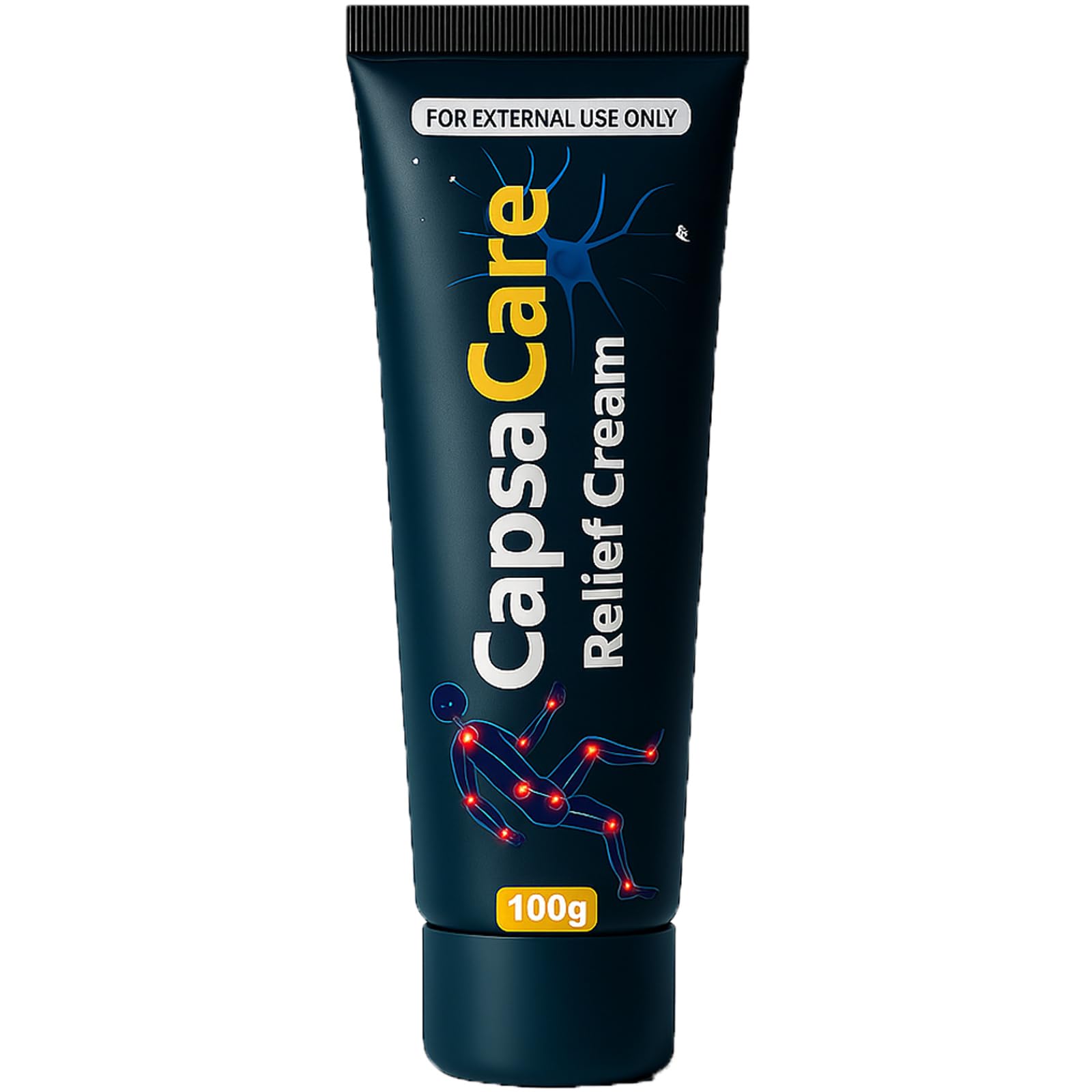 DFTLUUE Capsacare nerve cream tube front, supports targeted relief and daily comfort.