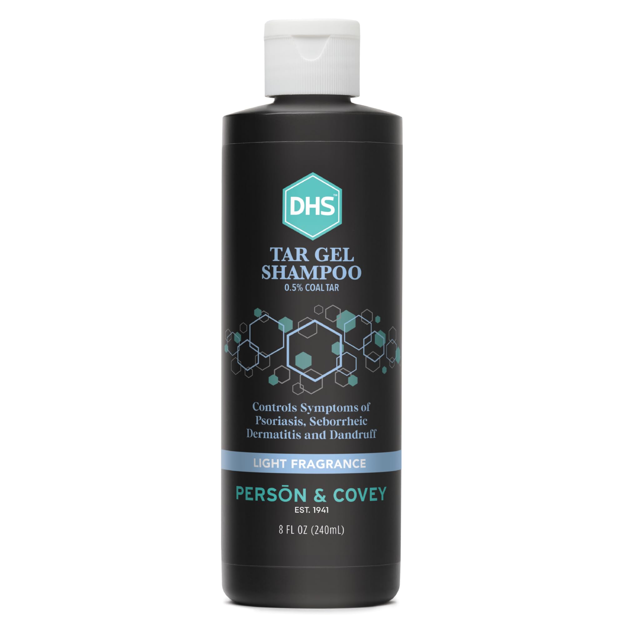 DHS T Gel Shampoo bottle with mild scent for deep cleansing.