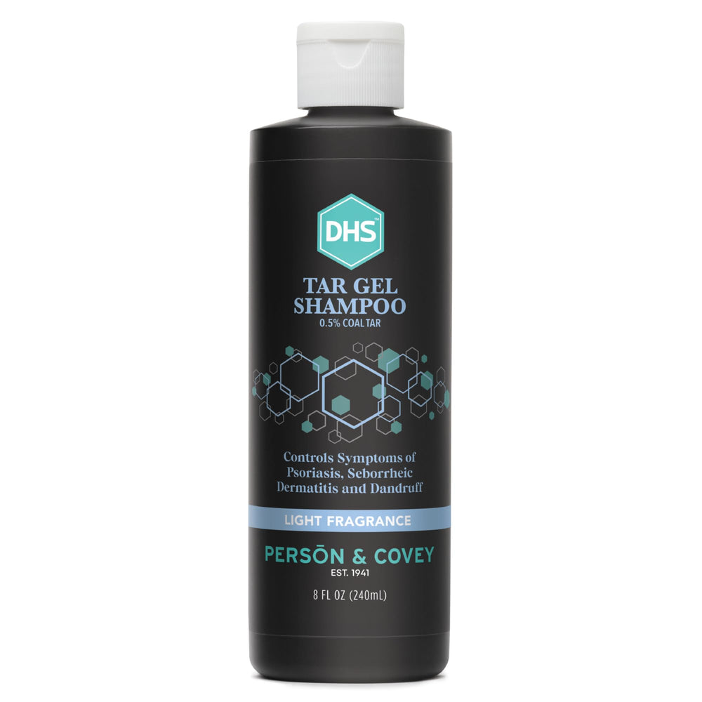 DHS T Gel Shampoo bottle with mild scent for deep cleansing.