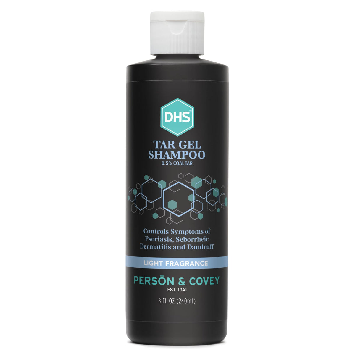 DHS T Gel Shampoo bottle with mild scent for deep cleansing.