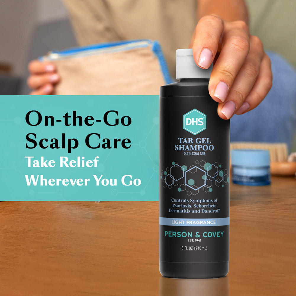 DHS T Gel Shampoo with mild fragrance during wash.
