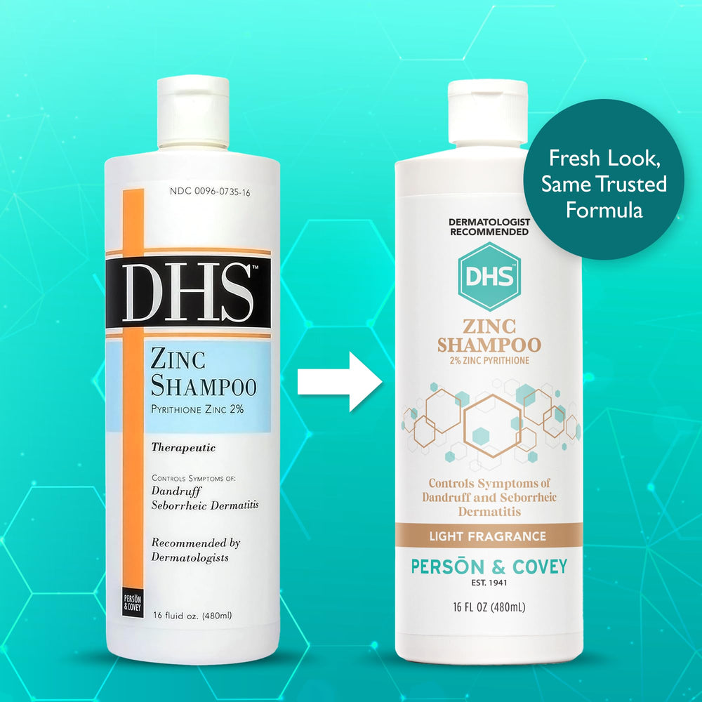 DHS Zinc Shampoo 2-pack displayed for easy routine cleansing