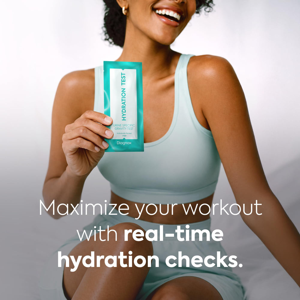 Diagnox Health hydration color chart shown for precise result interpretation.