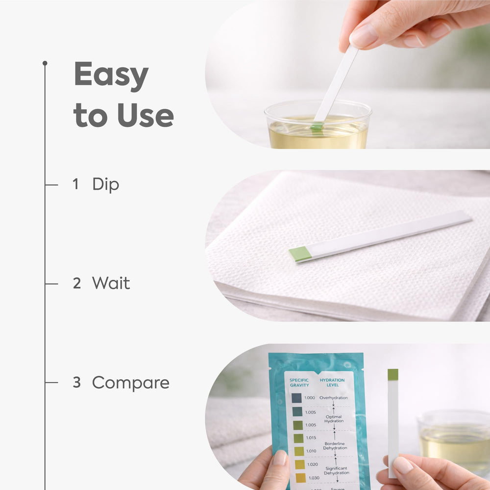 Diagnox Health hydration result color chart demonstrates easy status reading.