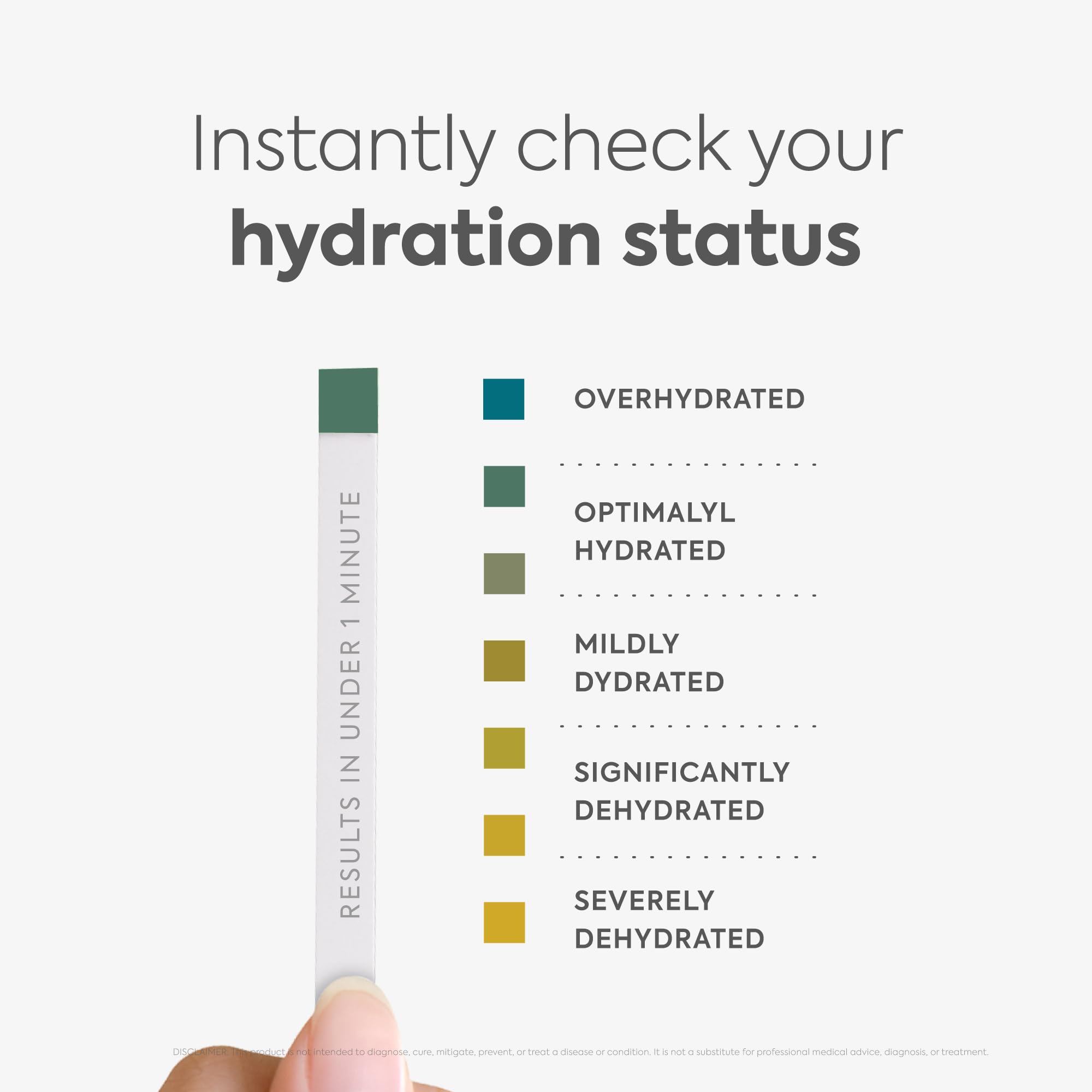 Diagnox Health strip with timer for reliable 45-second hydration results.