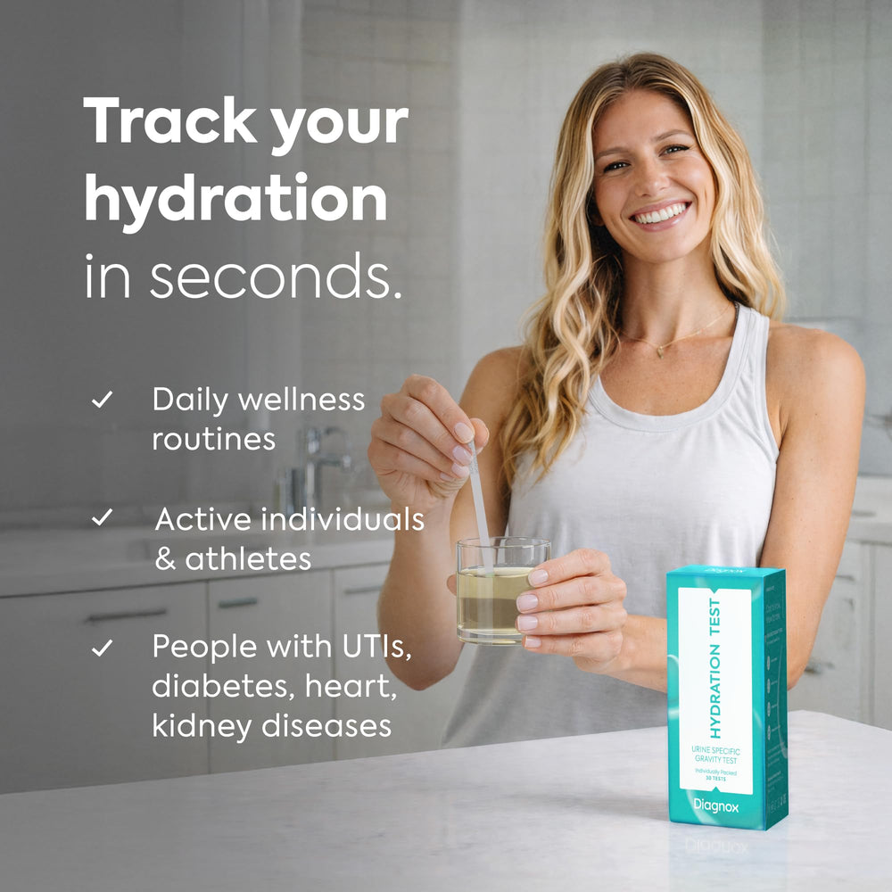 Diagnox Health individually wrapped strips ensure hygienic testing on the go.