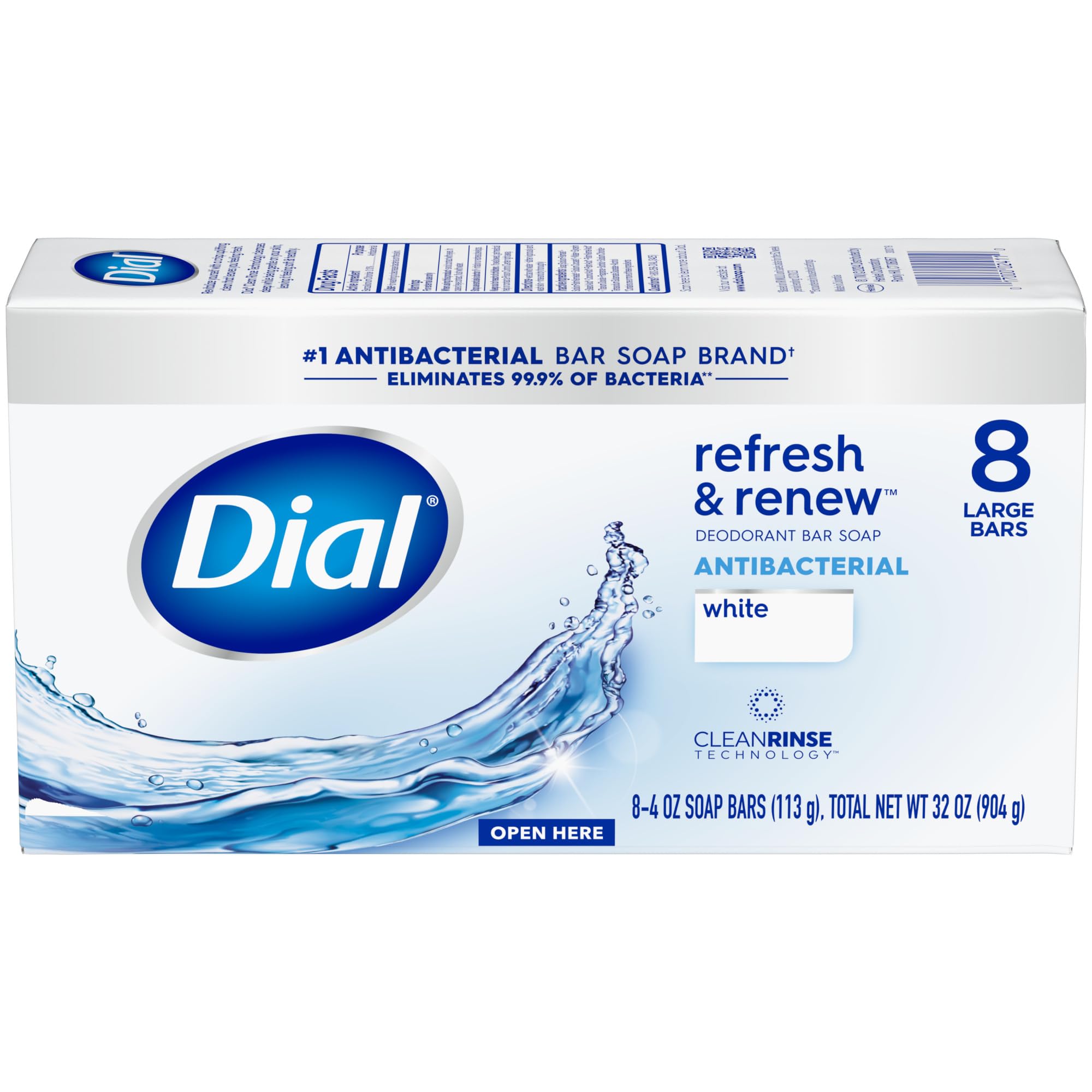 Dial 32-bars packaging variant display shows value-packed soap set