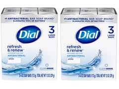 Dial Refresh & Renew antibacterial soap wrapped 4oz bar ready for daily cleansing