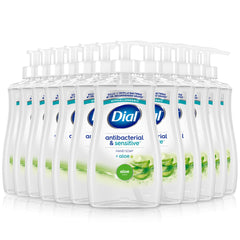 Dial Antibacterial Defense Aloe bottle with pump for everyday hand cleansing.