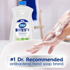 Dial Antibacterial Defense Aloe label close-up highlights aloe infusion and dermatologist-tested quality.