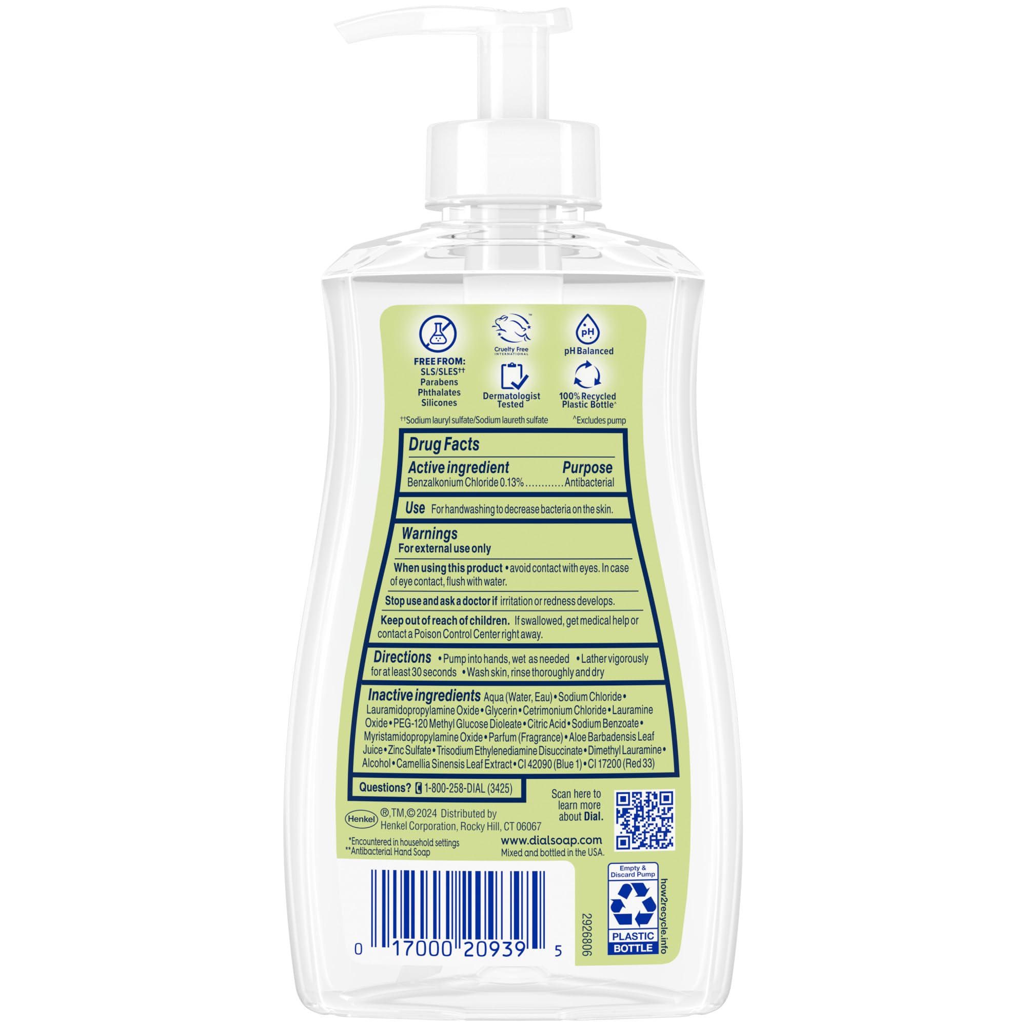 Dial Antibacterial Defense dermatologist-tested for gentle cleansing.