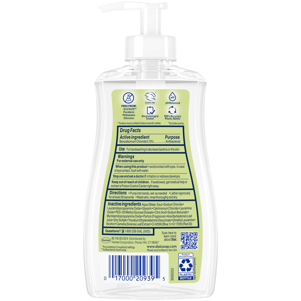 Dial Antibacterial Defense dermatologist-tested for gentle cleansing.