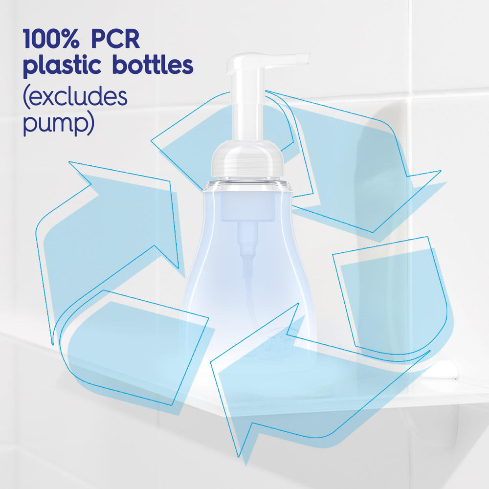Dial Antibacterial Defense foaming soap at bathroom sink for daily cleansing.