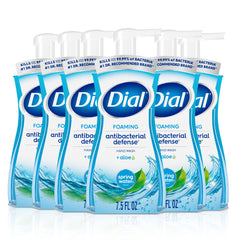 Dial Antibacterial Defense foaming hand soap bottle with pump for easy daily use