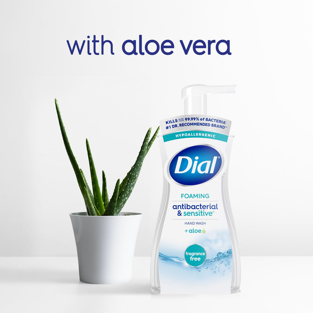 Aloe moisturizers visible in Dial formula deliver gentle cleansing