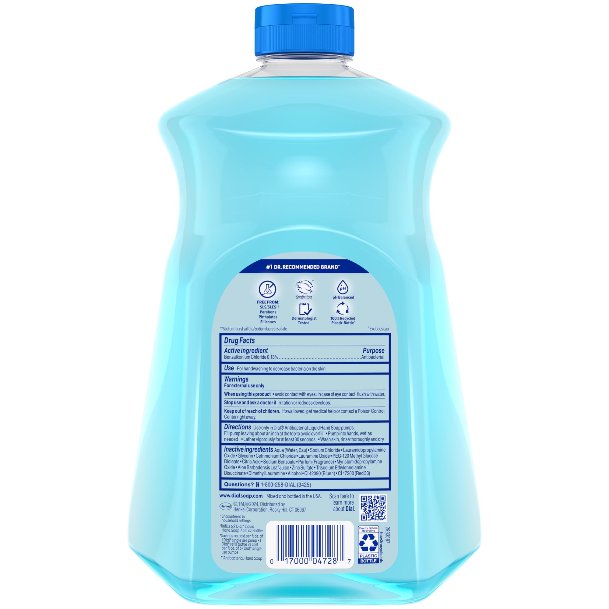 Dial Antibacterial Defense bottle on kitchen sink counter.
