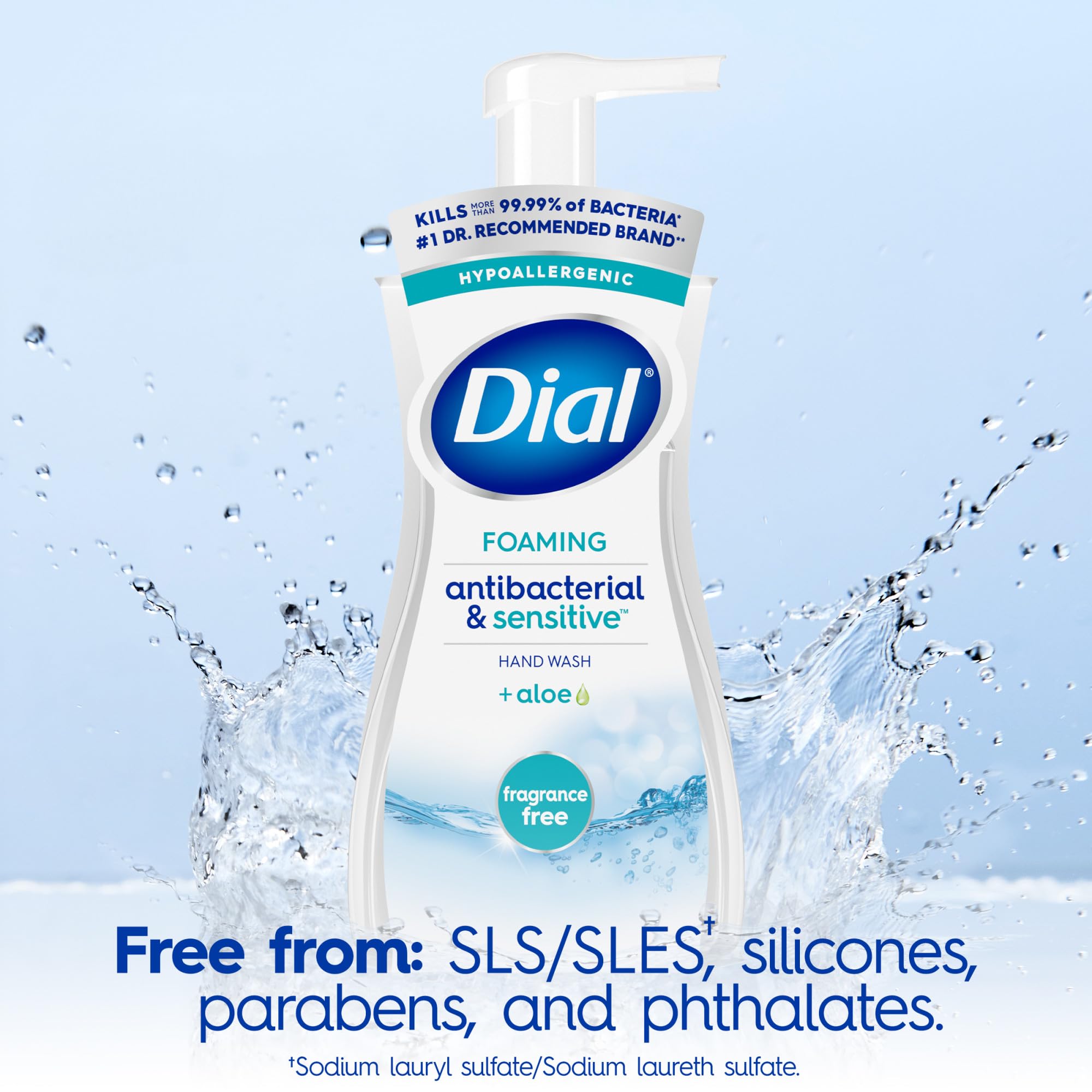 Dial Antibacterial Defense pump dispenses rich foam for easy handwashing