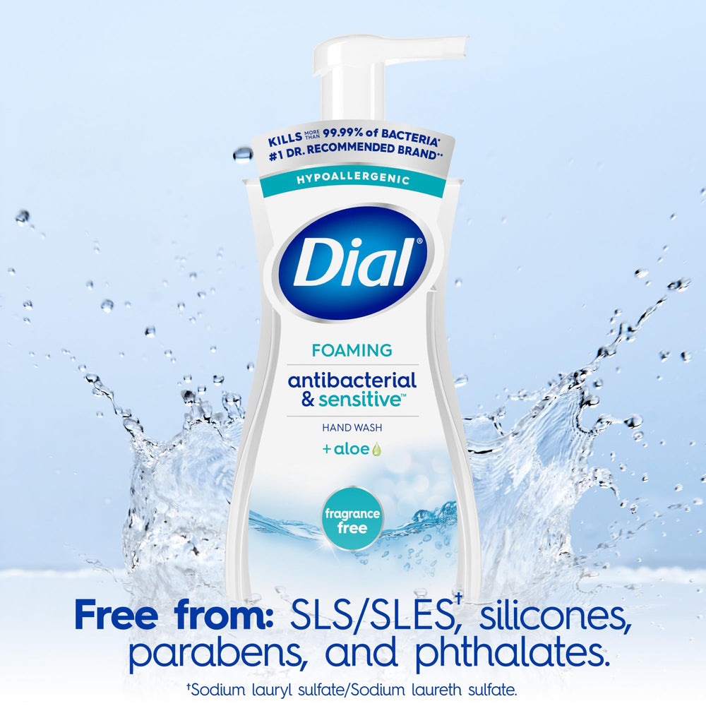 Dial Antibacterial Defense pump dispenses rich foam for easy handwashing