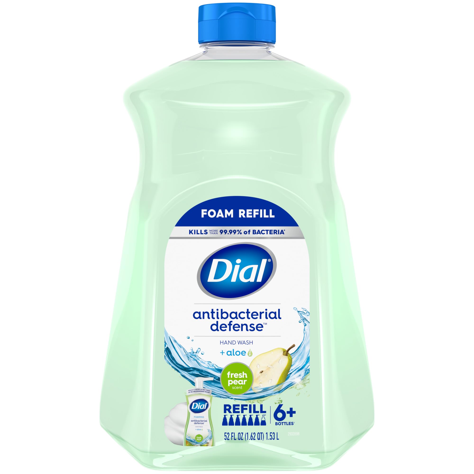 Dial Antibacterial Foaming Hand Soap Fresh Pear bottle with moisturizing aloe vera