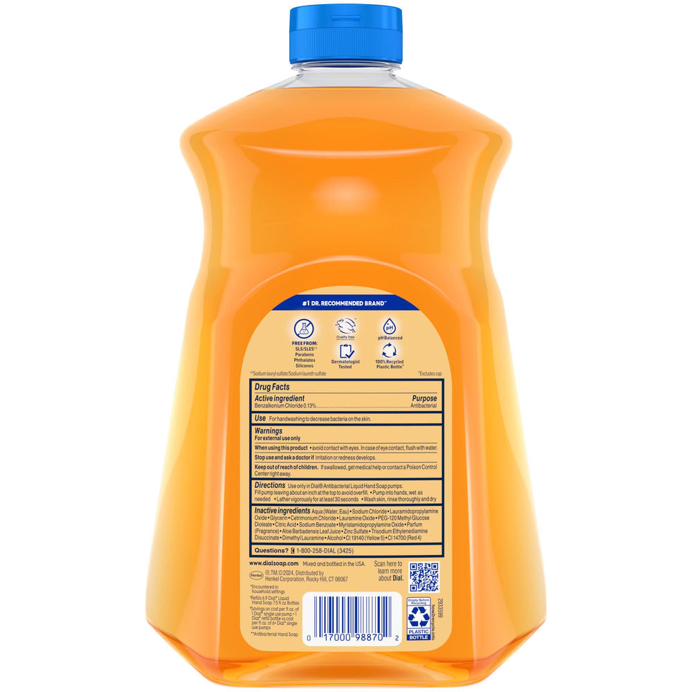 Dial Antibacterial Gold aloe-moisturizers suggest soft, comfortable skin after washing.