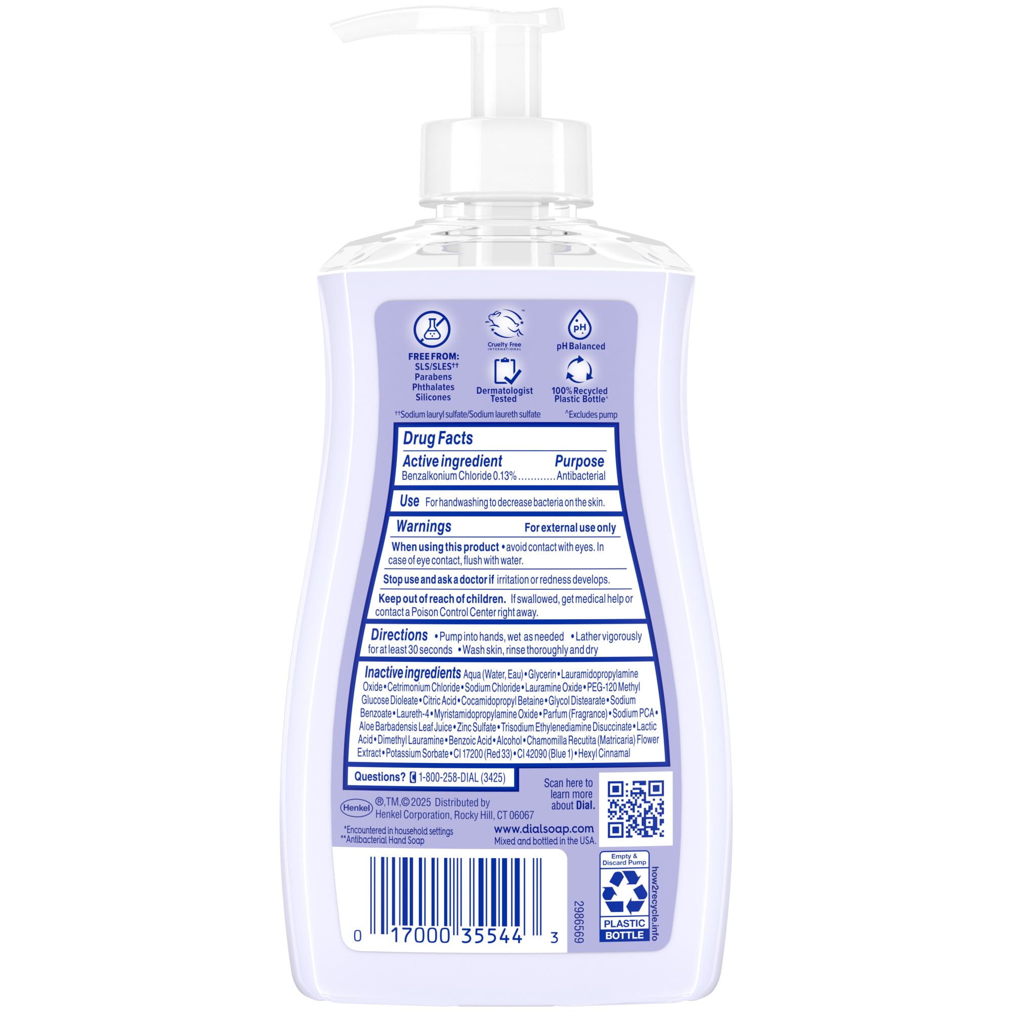 Dial antibacterial protection shown on the bottle during everyday use.
