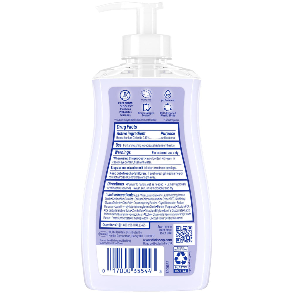 Dial antibacterial protection shown on the bottle during everyday use.