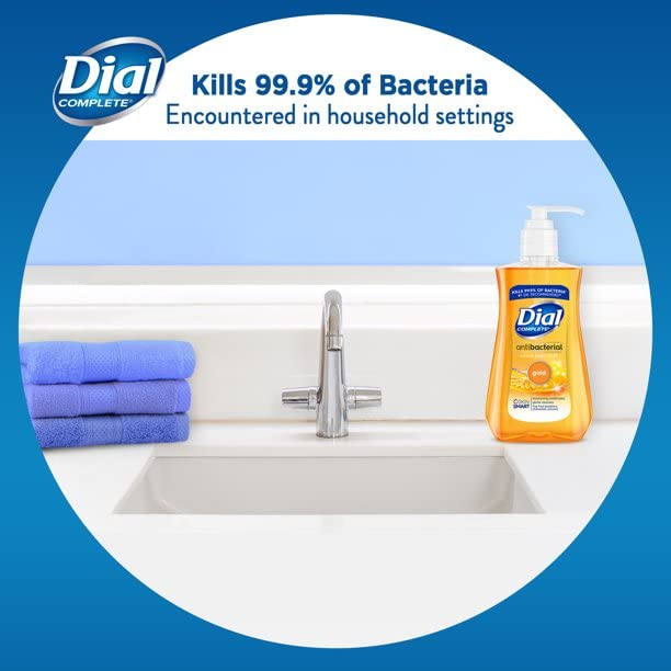 Dial antimicrobial liquid soap foaming lather demonstrating rich texture for comfortable handwashing.