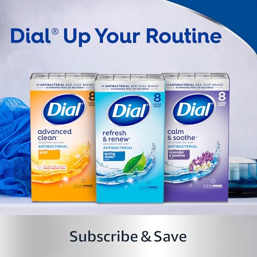 Dial bar on bathroom shelf suggests everyday cleansing routine