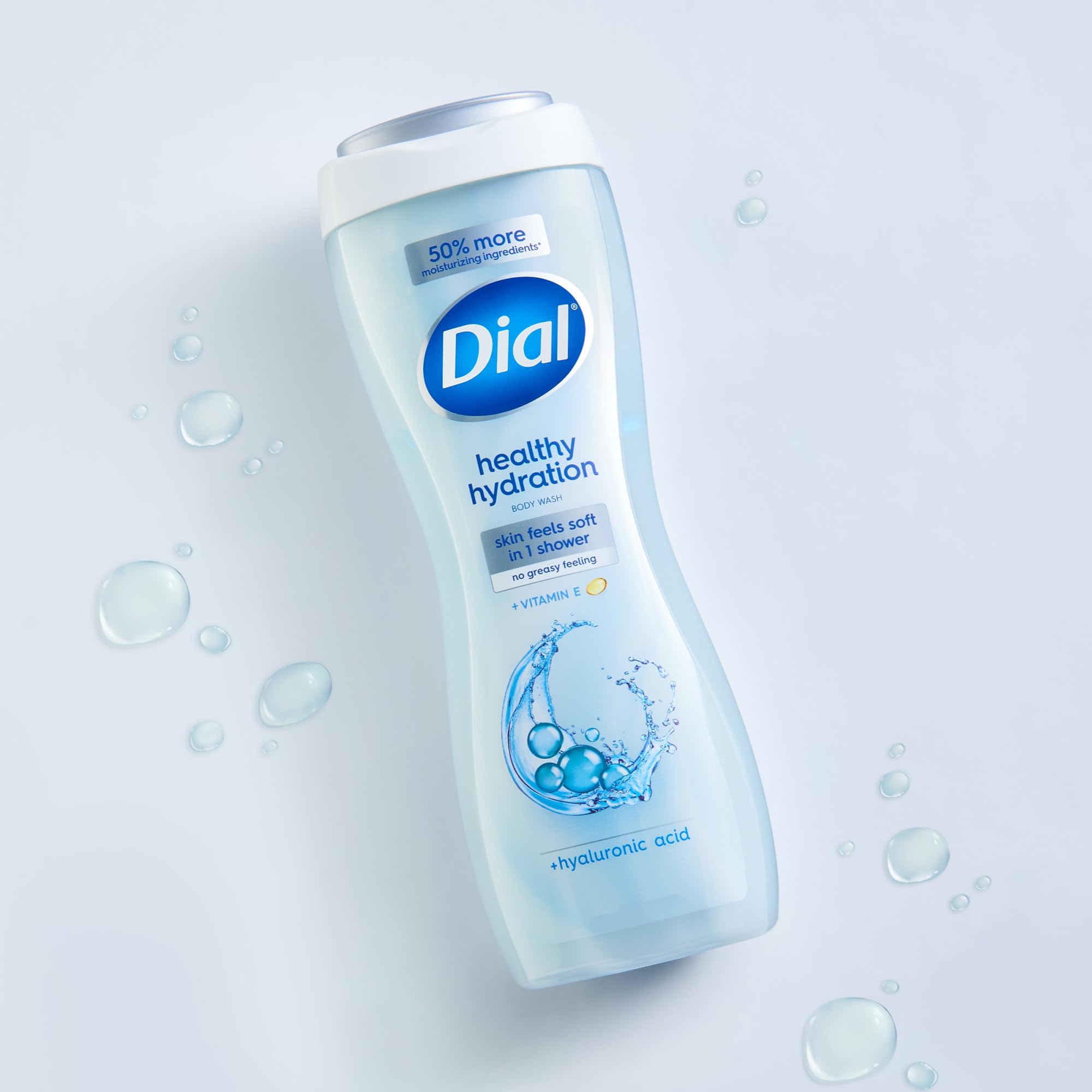 Dial Healthy Hydration four-pack set in a bathroom, ready for family use.