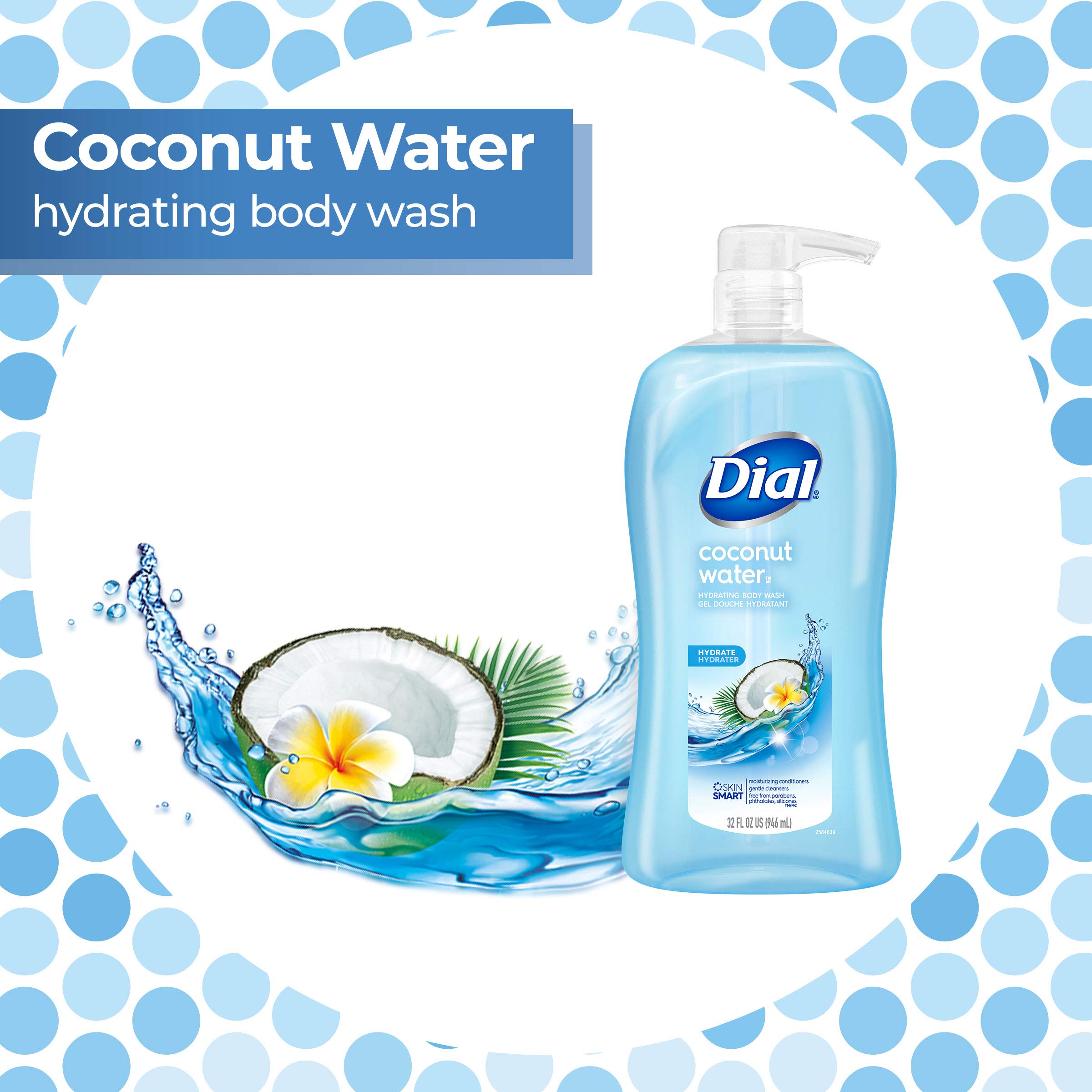 Dial Refresh & Renew Coconut Water pump-action bottle enabling quick daily rinse