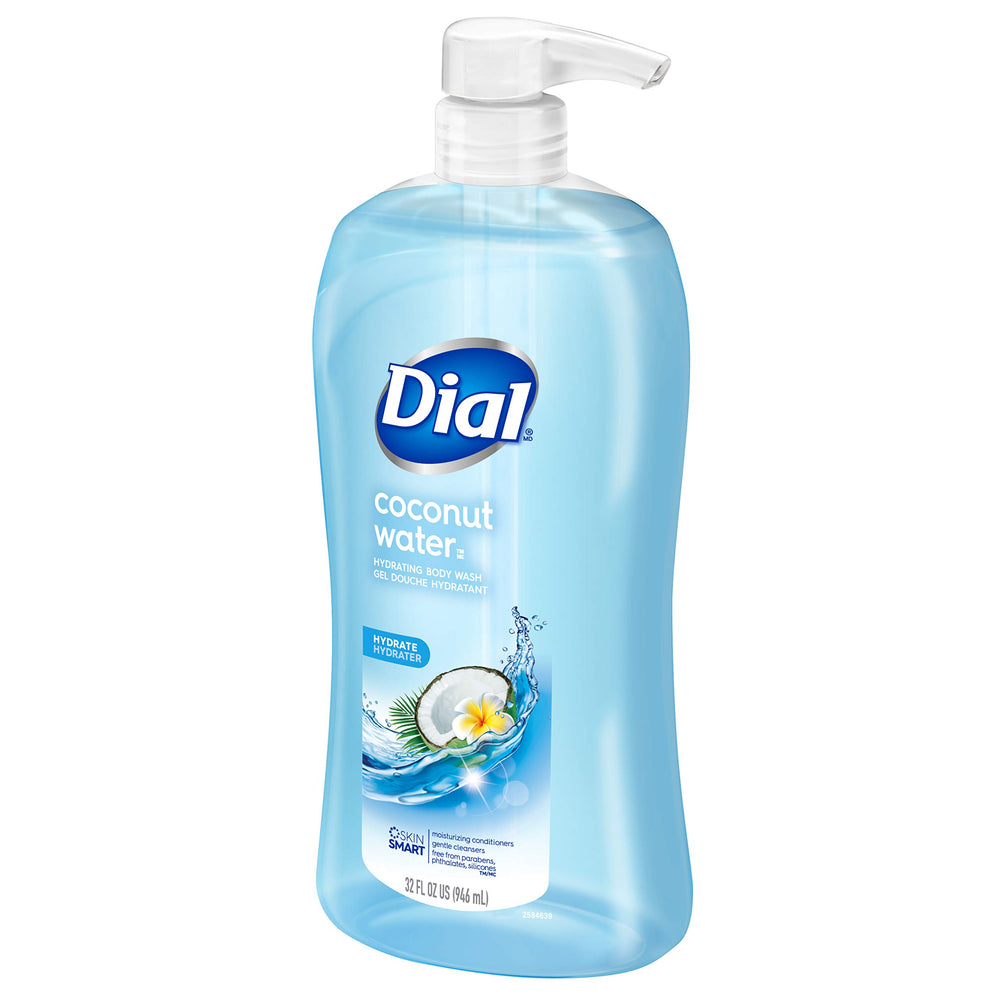 Dial Refresh & Renew Coconut Water rinse-off action leaves skin clean without drying