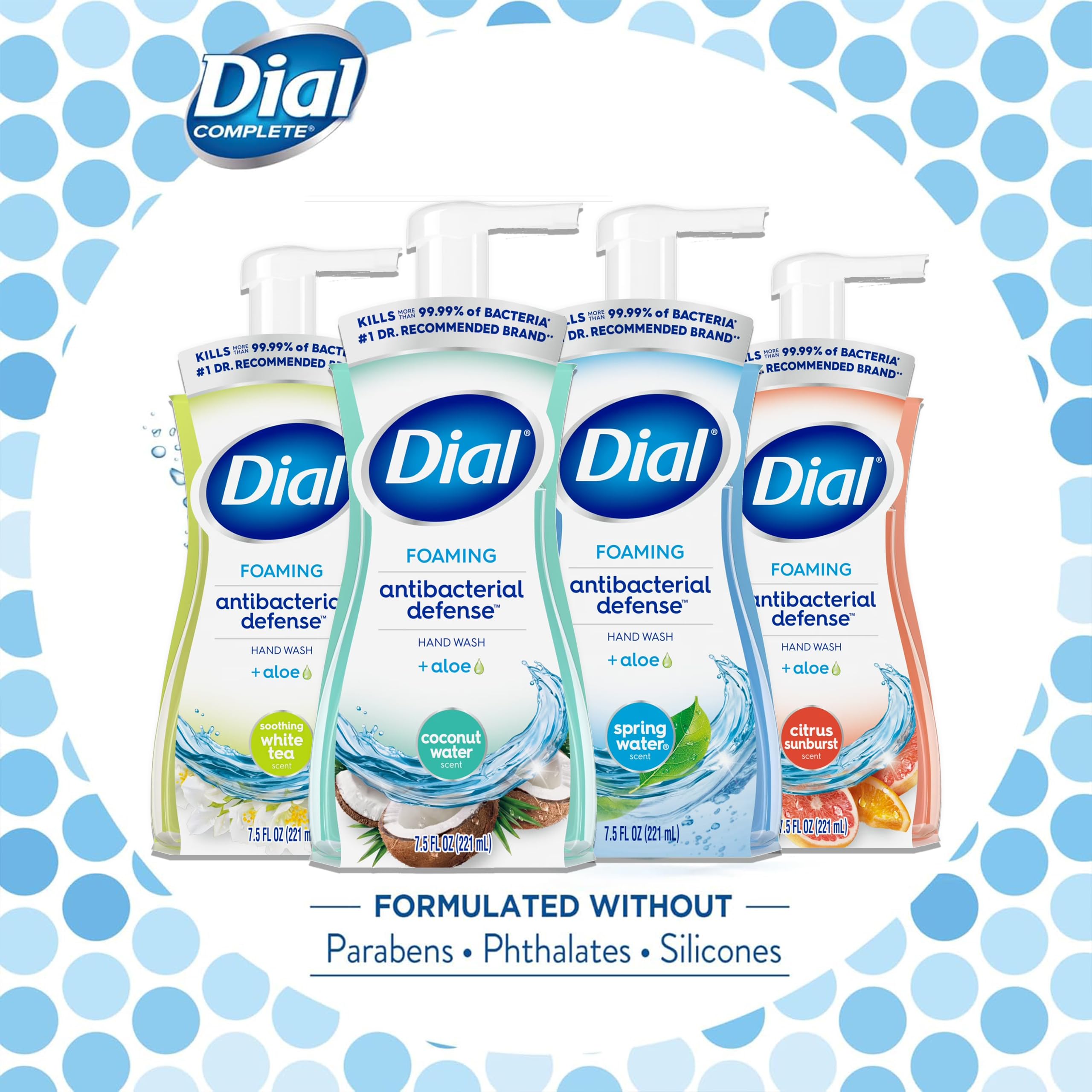 Dial Complete foaming hand wash pump dispensing provides quick hygiene during busy days.