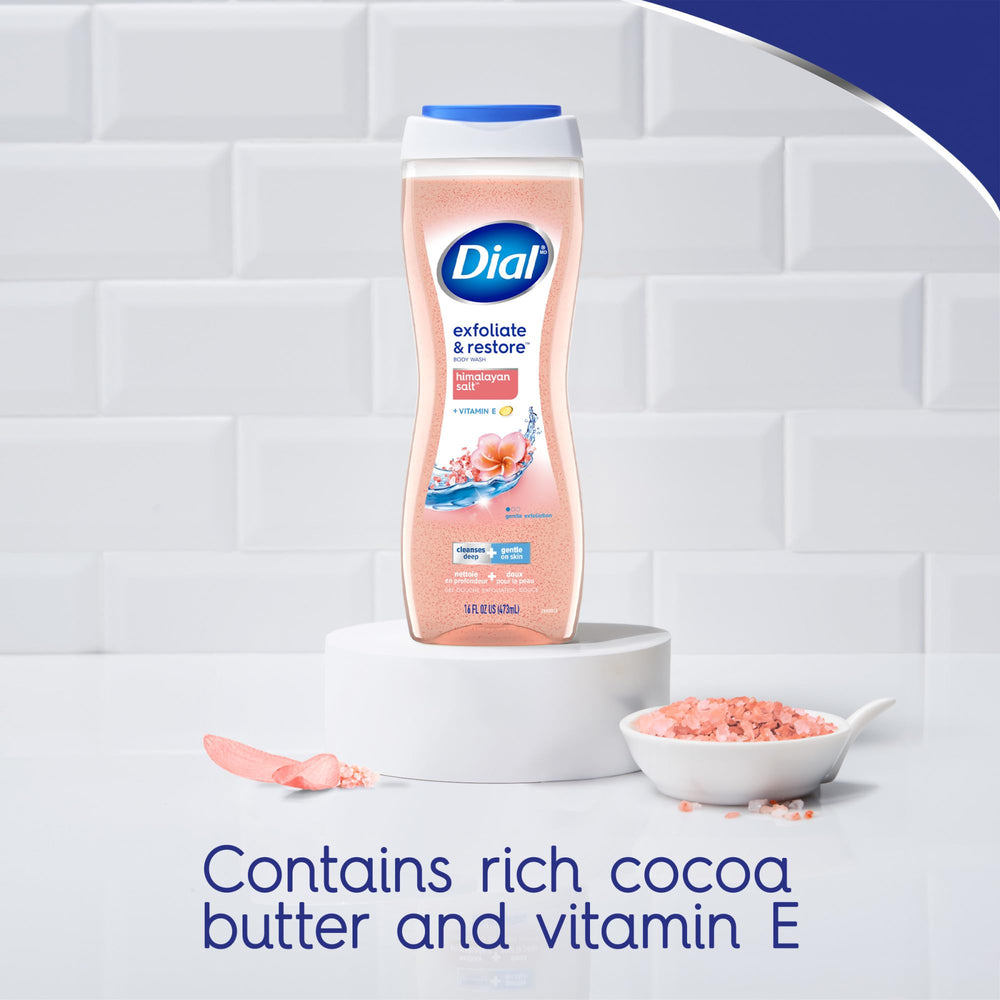 Dial dermatologist-tested cruelty-free badge signals safe, ethical cleansing.