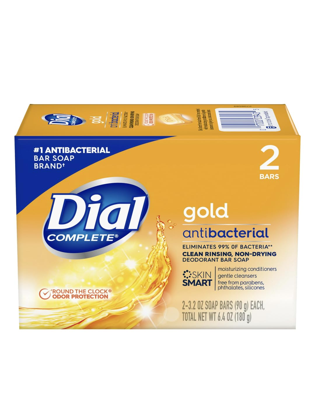 Dial Gold antibacterial deodorant soap pack for lasting freshness and easy cleansing.