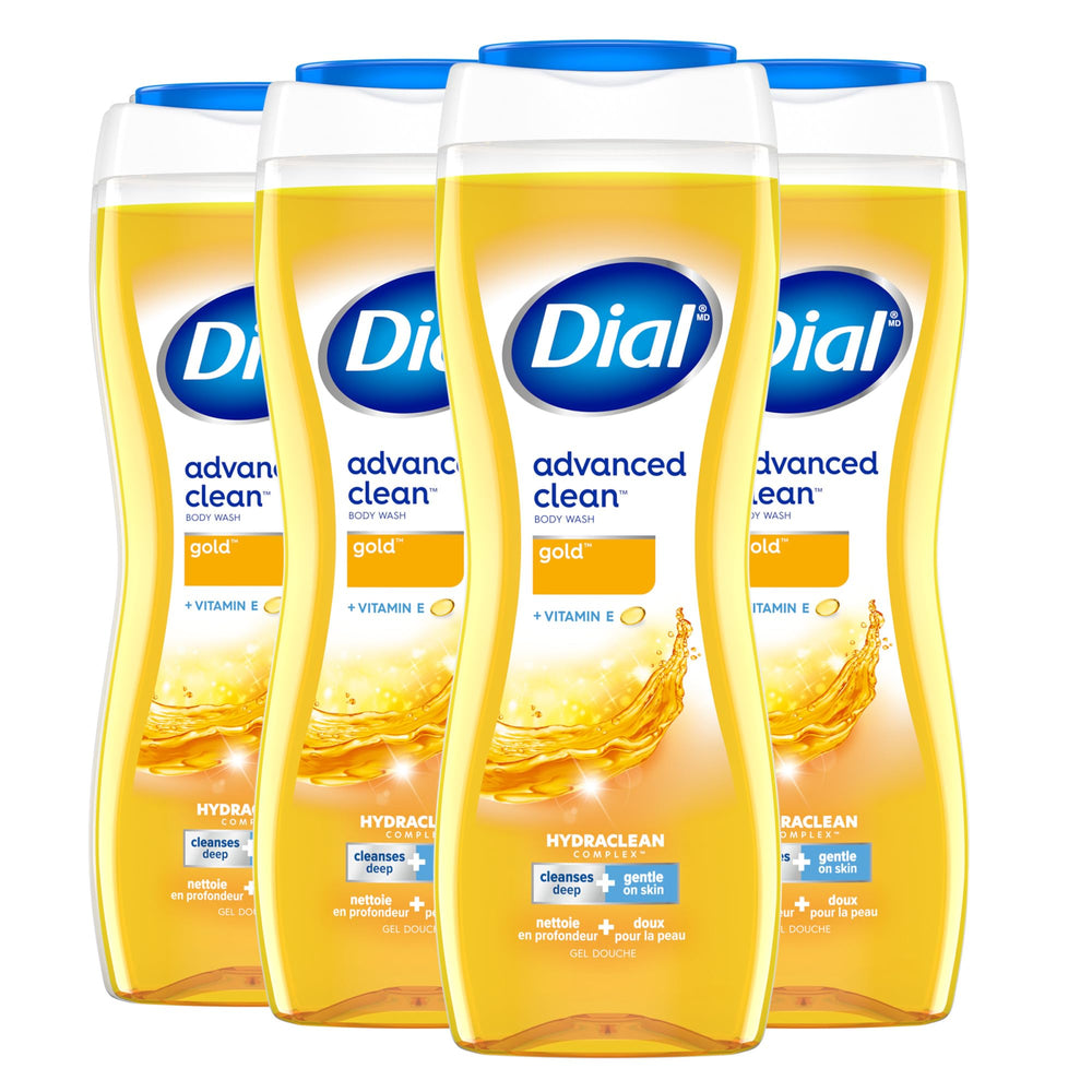 Dial Gold bottle pour highlighting Hydraclean Complex for a balanced daily cleanse.