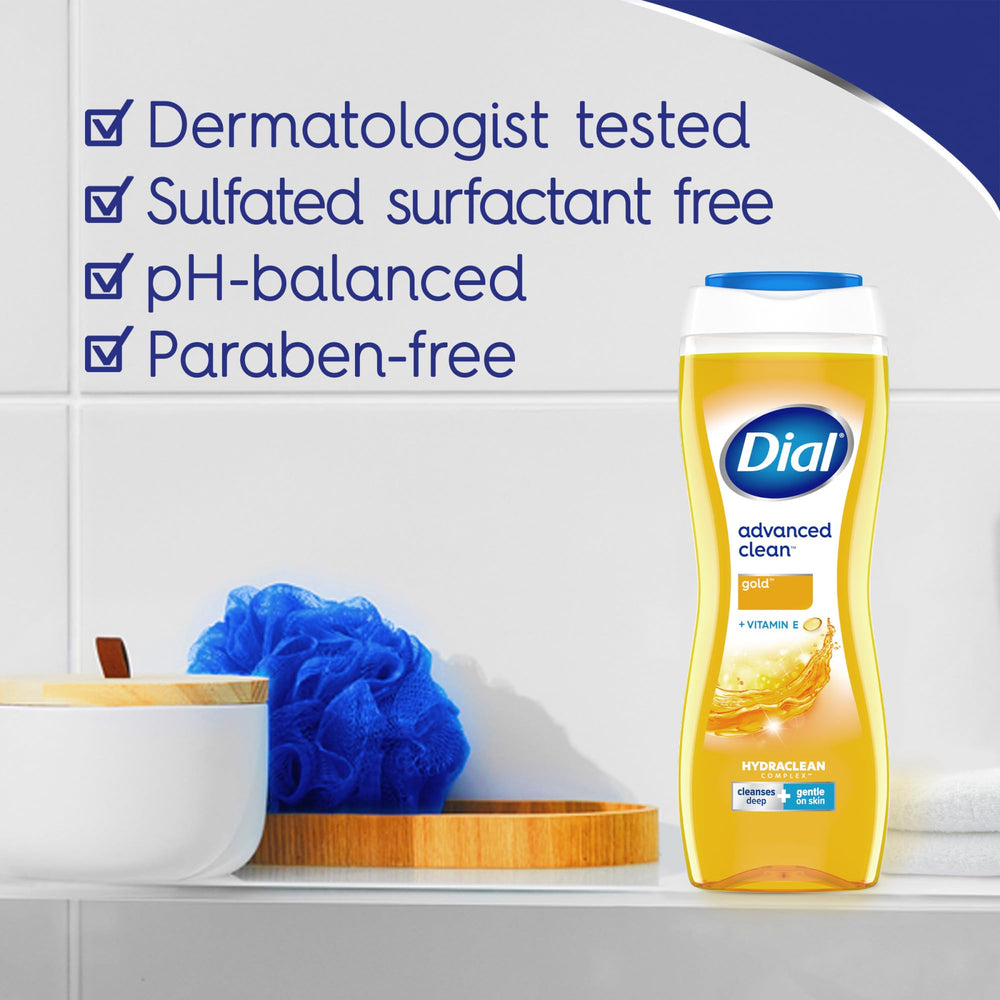 Dial Gold Vitamin E label emphasizes skin-nourishing care during your shower.