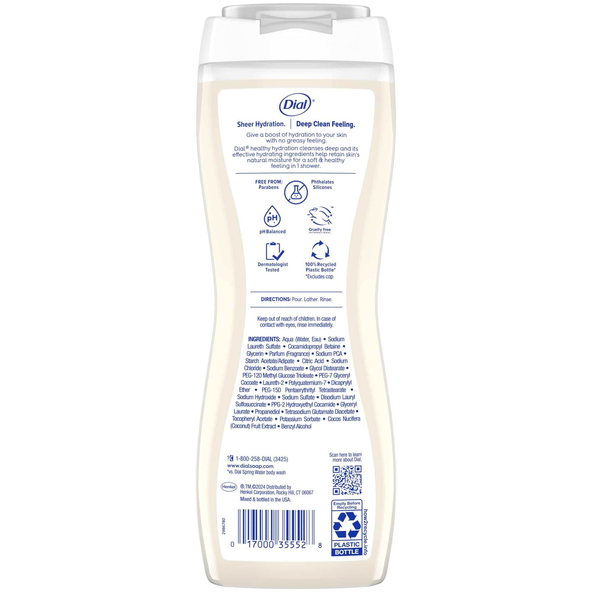 Dial bottle on shelf implies everyday shower routine.