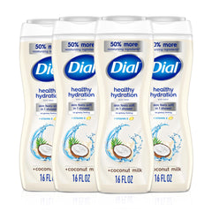 Dial Healthy Hydration coconut milk bottle promotes nourishing hydration.