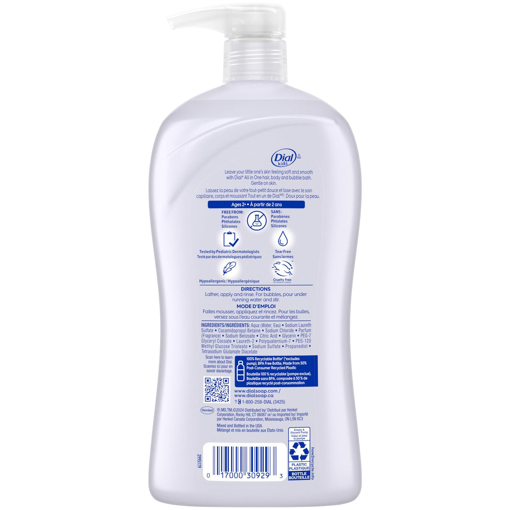 Dial Kids bottle uses 50% post-consumer recycled plastic packaging.