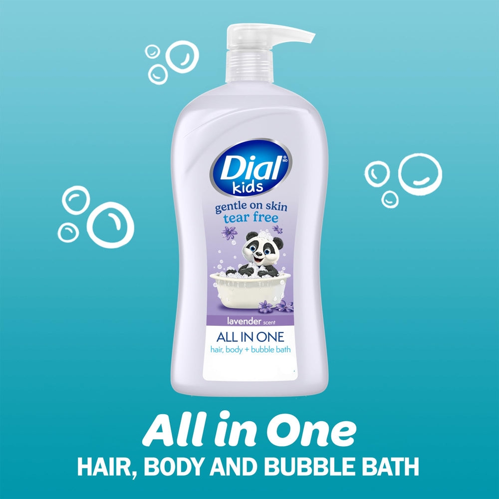 Dial Kids lavender foam bubbles for a playful, easy rinse during bath time.
