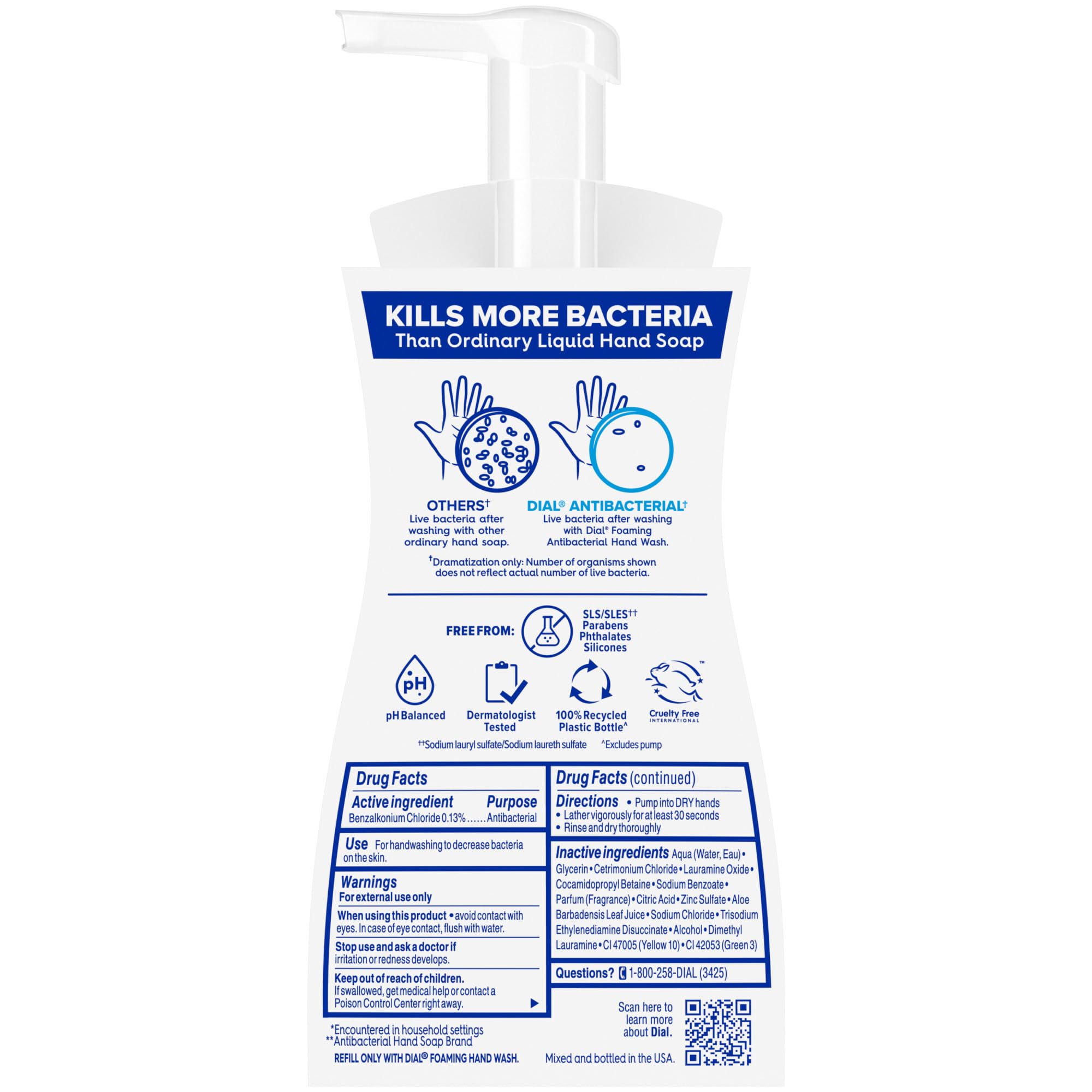 Dial pack of 6 hand soap bottles showcases convenient family-safe supply.