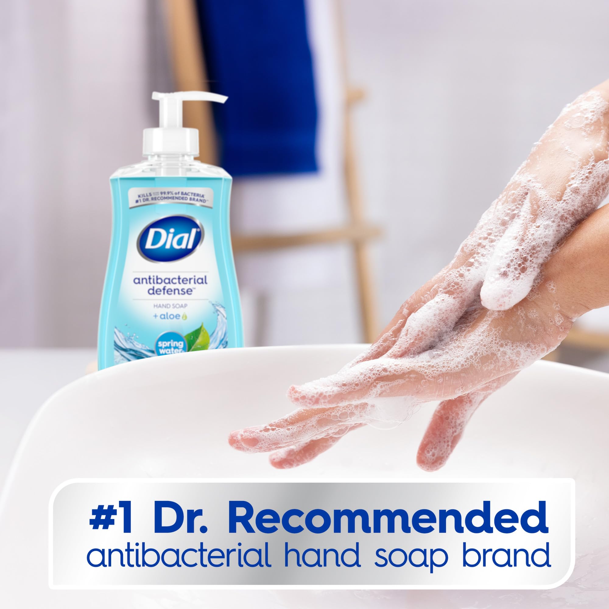 Dial Spring Water lather close-up shows rich bubbles and gentle cleansing