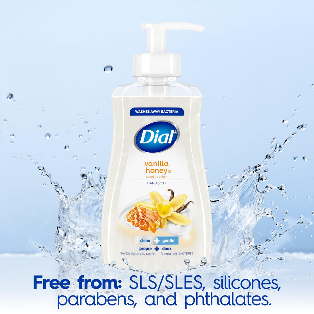 Dial Vanilla Honey handwash moment shows gentle cleansing for daily use.