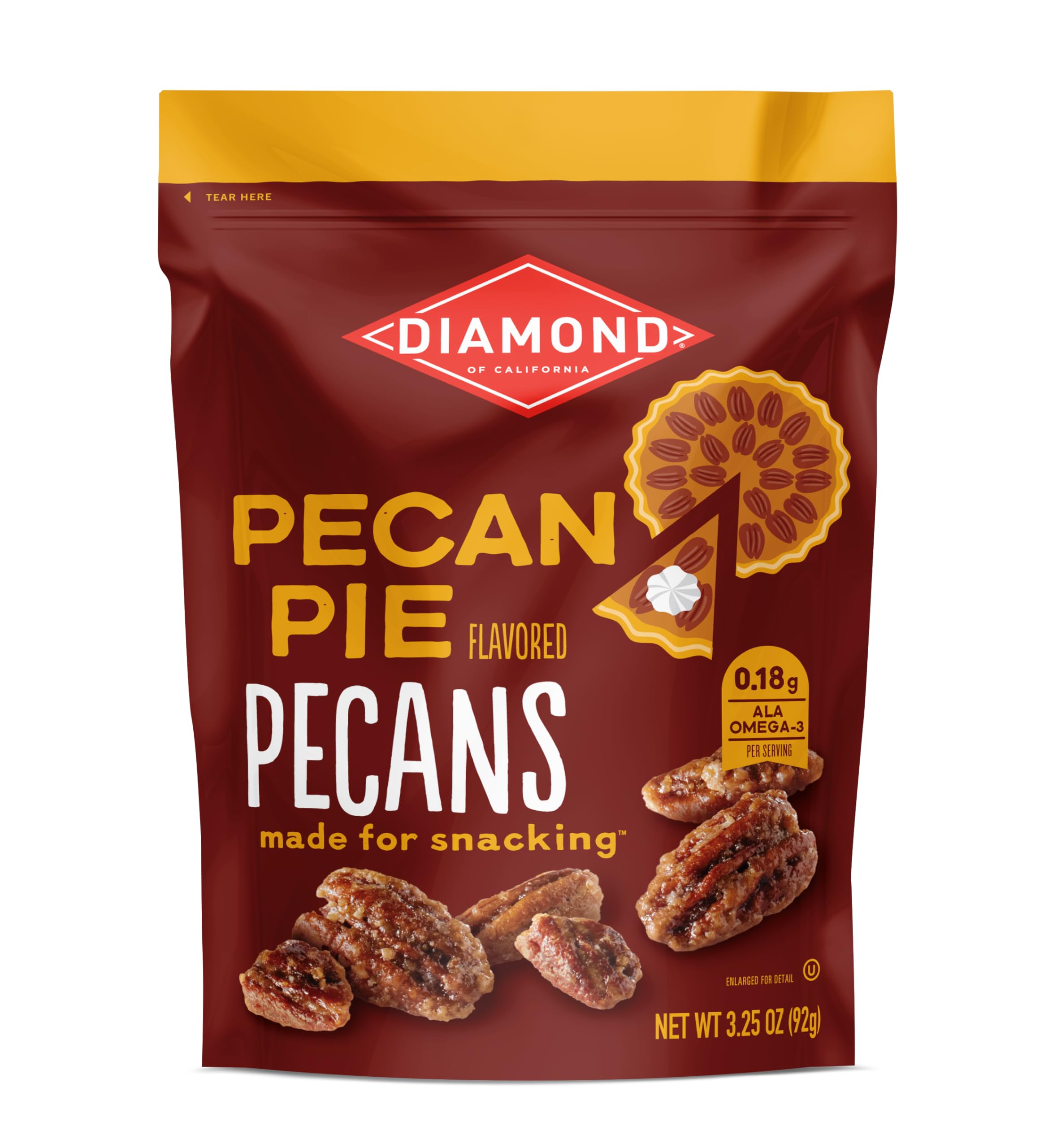 Diamond of California pecan nuts glazed snack: satisfying crunch for on-the-go fuel.