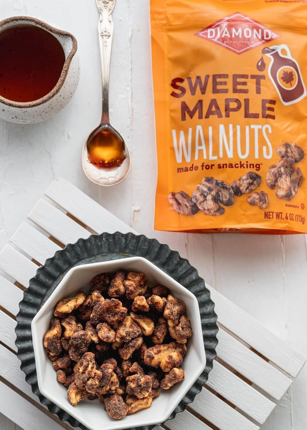 Diamond of California Sweet Maple Walnuts baking-ingredient—enhances cookies and breads with nutty sweetness.