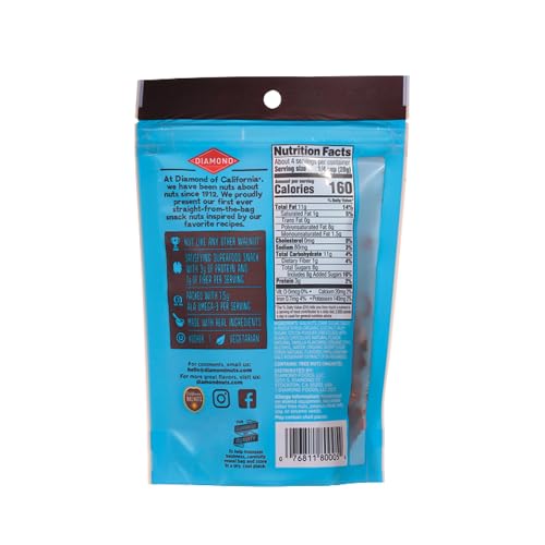 Diamond of California walnuts with dark chocolate; perfect trail mix addition
