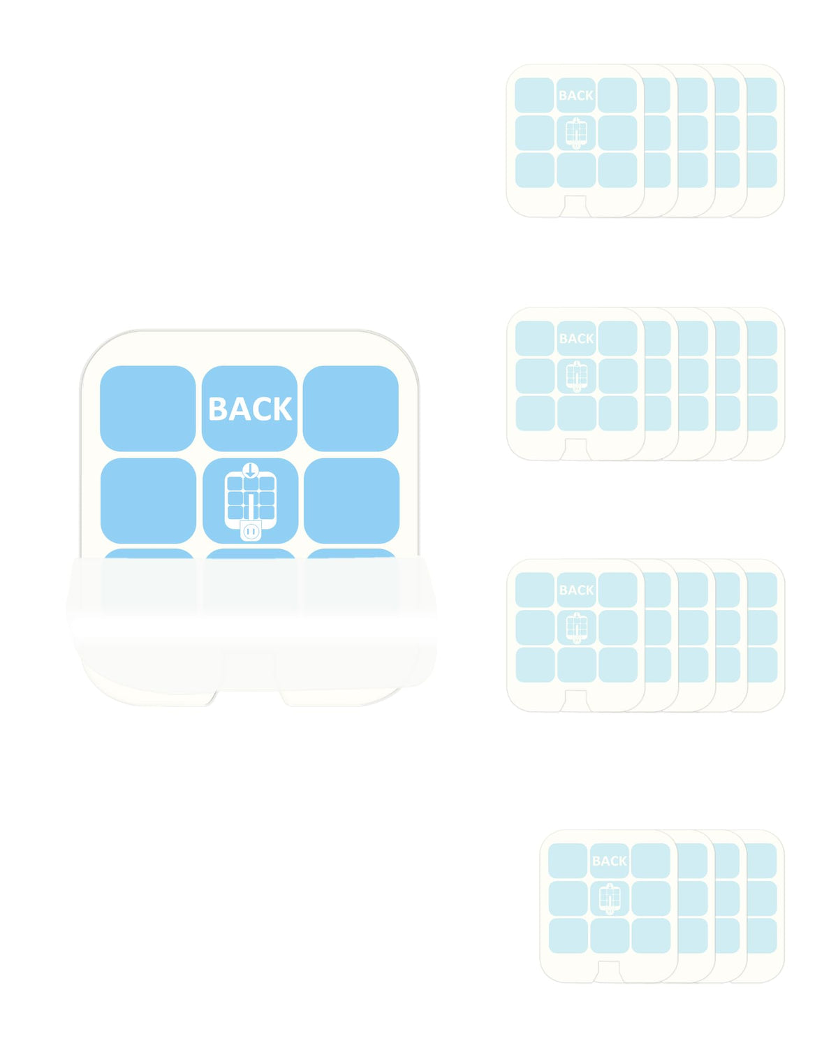 Dichroma 20 pack refill glue cards for SH502 trap showing compact design and clear adhesive surface