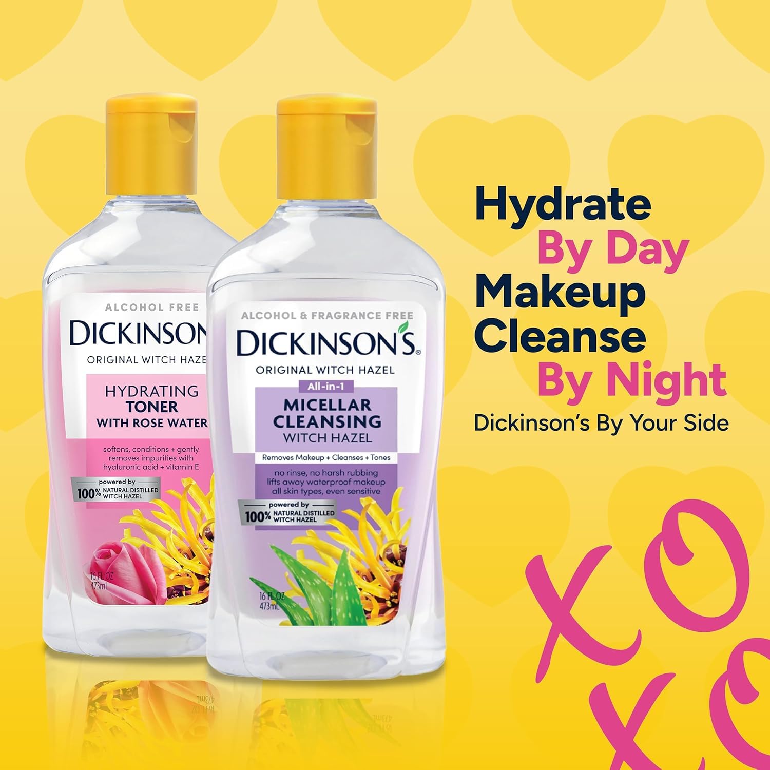 Dickinson's witch hazel refined pores after cleansing routine.